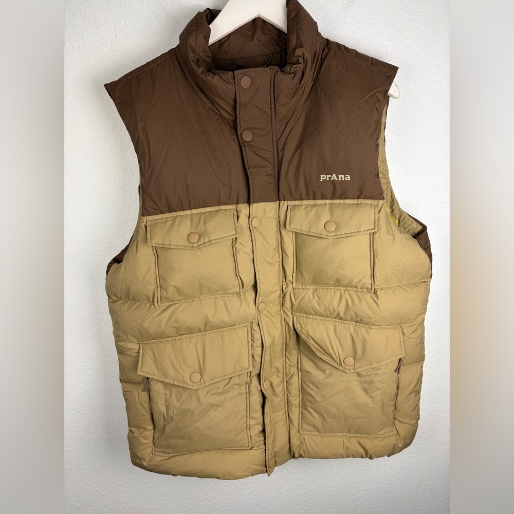 prAna by Columbia Timber Trail Down Puffer Vest Shire Colorblock NWT Size Medium